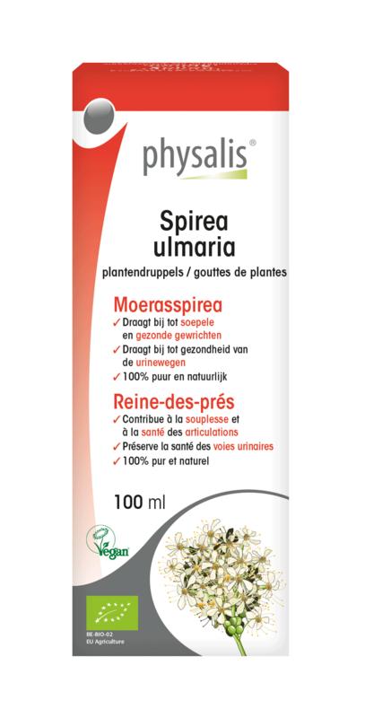 Physalis Spirea ulmaria bio herbal preparation in a 100ml bottle, part of Physalis herbal remedies collection.