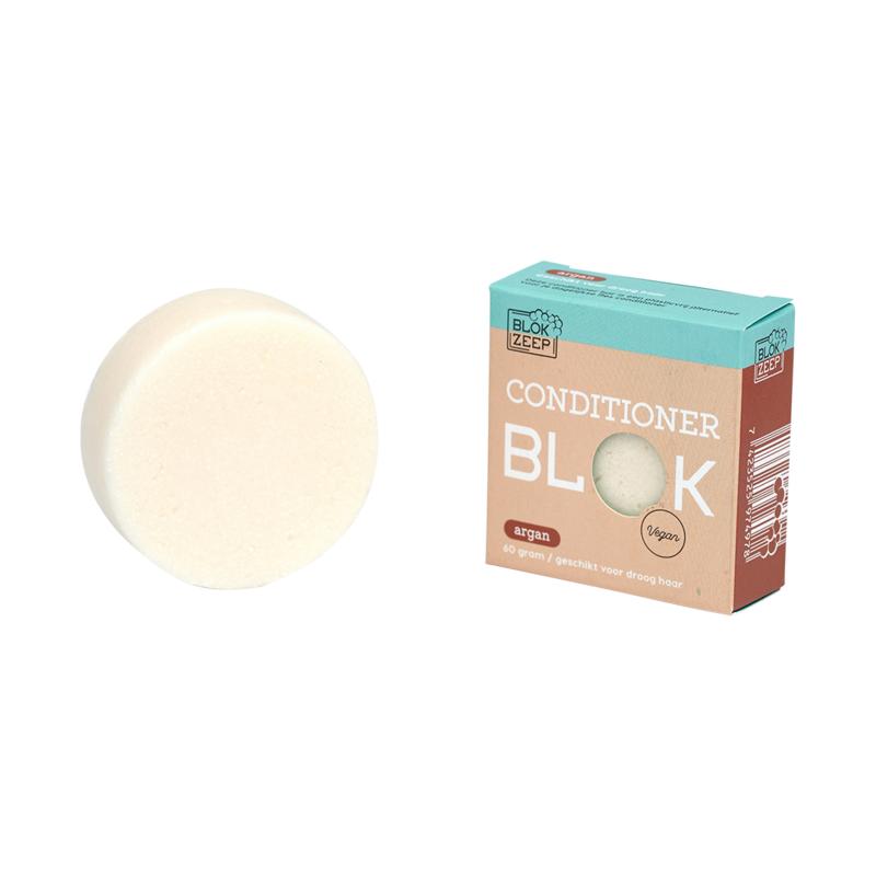 Blokzeep argan conditioner bar for hair care, 60g, natural solid conditioner with argan oil for nourishing hair.