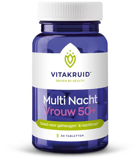 Vitakruid Multi Nacht Vrouw 50+ 100% Vegan 30.00 Tabletten