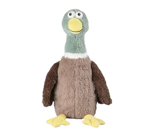 Warmies Eend Kruiken, soft plush duck-shaped hot water bottle by Warmies, shown in a cozy, textured fabric.