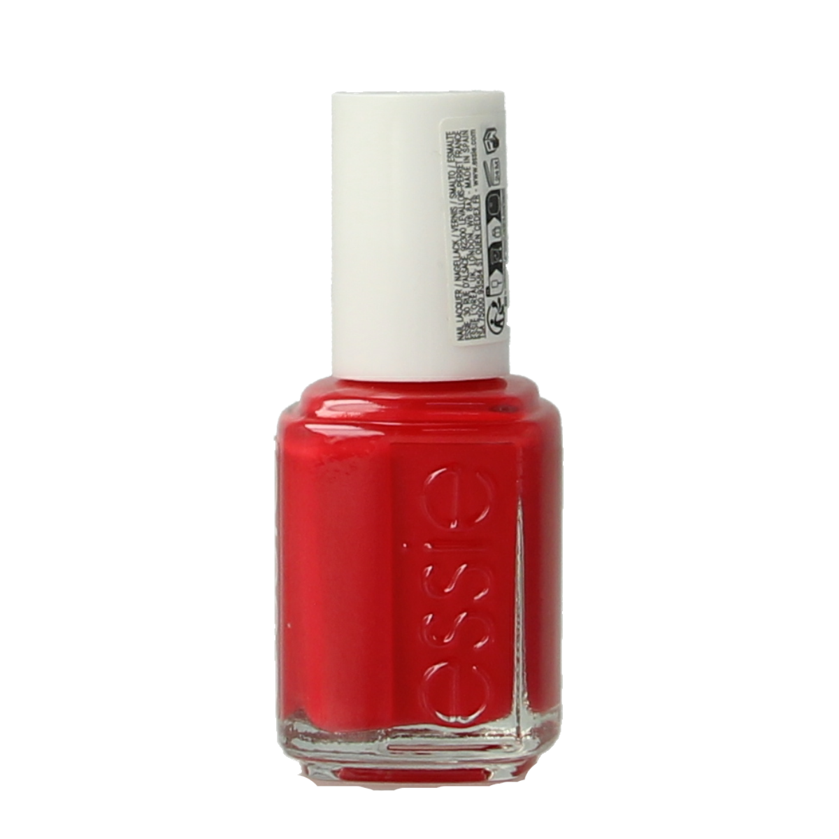 Essie 63 Too Too Hot nail polish bottle, 13.5 ml makeup product with shade label, shown against a plain background.