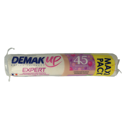 Demak Up regular round cotton pads for facial care, 108 pieces, soft and gentle for cleansing and skincare routines.