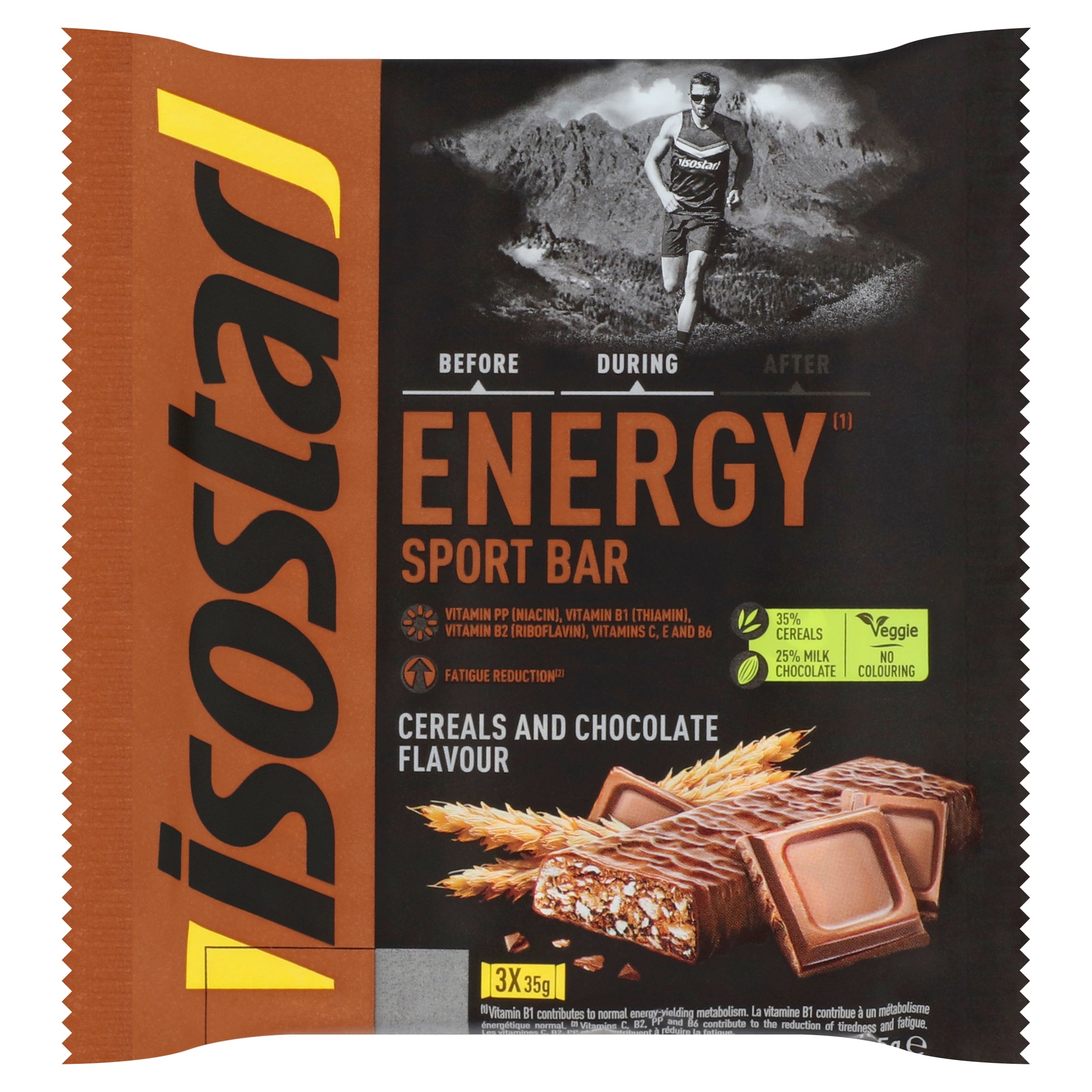 Isostar Energy sport bar cereals & chocolate 3 pack 105 Gram