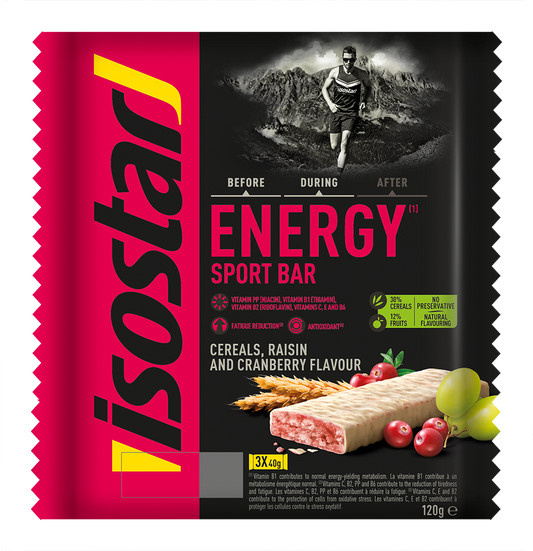 Isostar Energy sport bar cereals & cranberry 3 pack 120.00 Gram