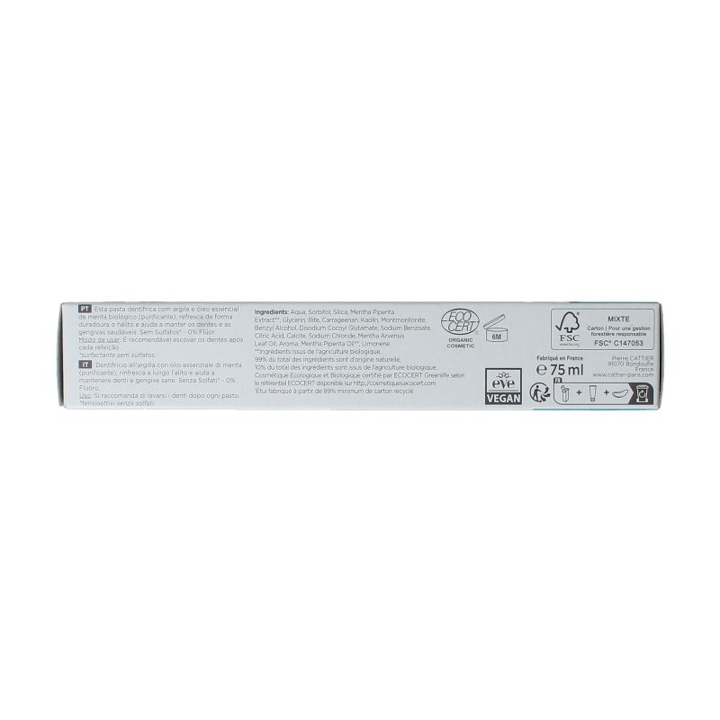 Cattier Tandpasta munt 75 Milliliter