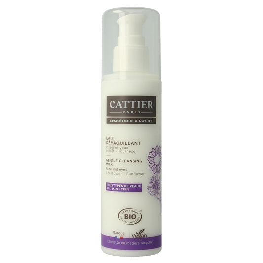 Cattier Caresse d'Herboriste facial cleansing milk in 200ml bottle, gentle skincare for clean, refreshed skin