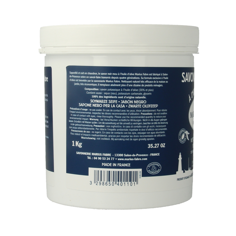 Marius Fabre Savon noir lavoir zwarte zeep pot 1 Kilogram