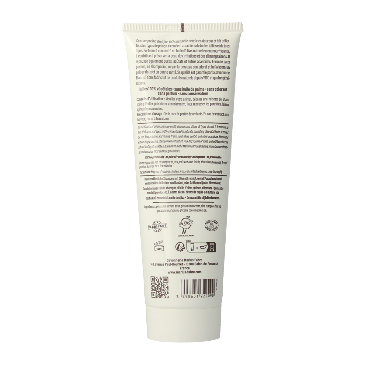 Marius Fabre Honden shampoo olijfolie 250.00 Milliliter