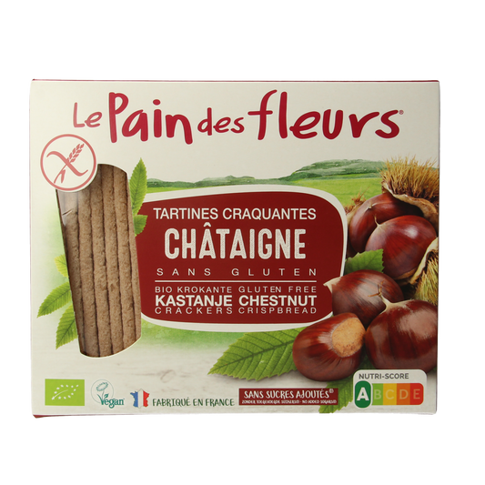 Pain Des Fleurs Krokante crackers kastanje glutenvrij bio 150.00 Gram