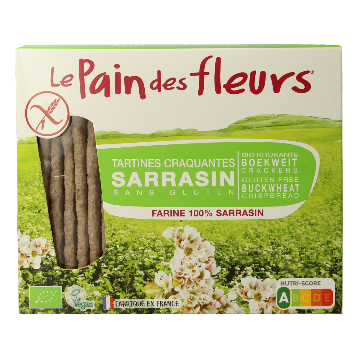 Pain Des Fleurs Krokante crackers boekweit glutenvrij bio 150.00 Gram