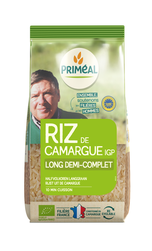 Primeal Halfvolkoren langgraan rijst camargue bio 500.00 Gram