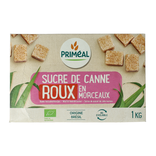 Primeal Bruine rietsuiker klontjes bio 1 Kilogram