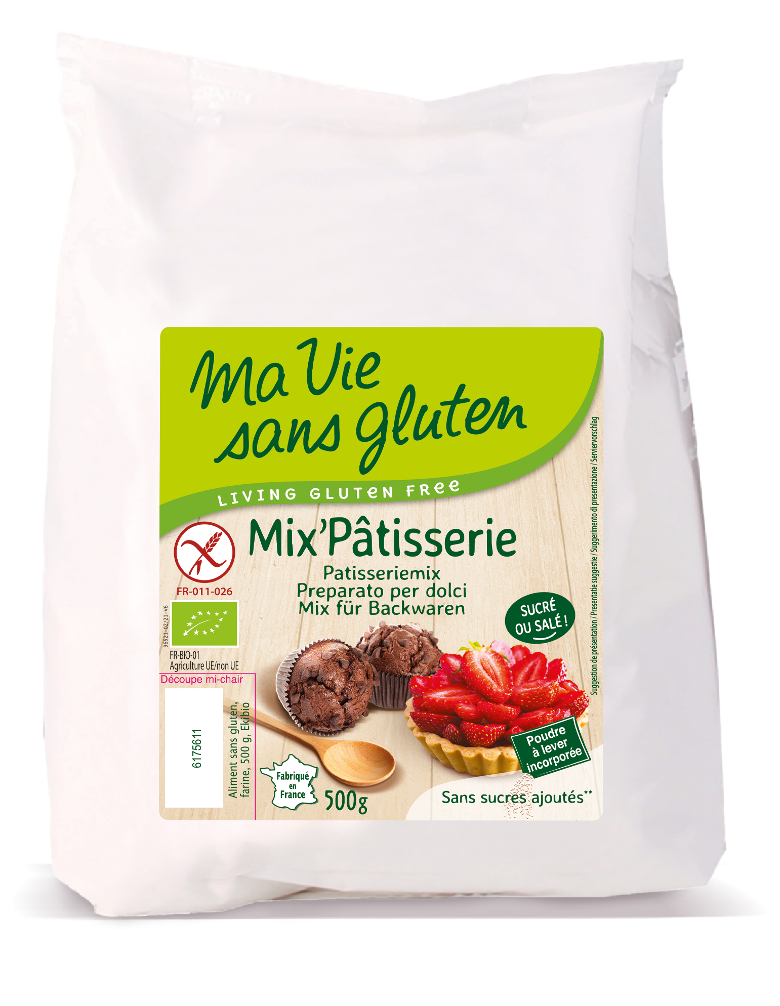 Ma Vie Sans Gebak patisseriemix glutenvrij bio 500 Gram