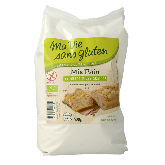 Ma Vie Sans Broodmeel met gierst en zaden glutenvrij bio 500.00 Gram