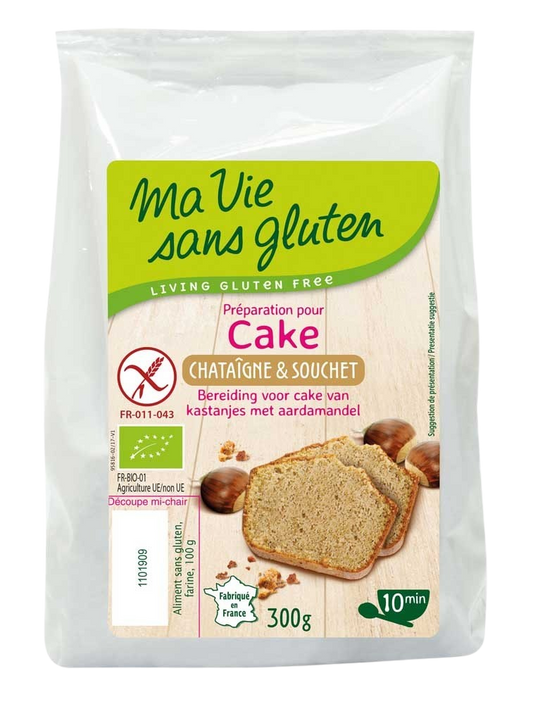 Ma Vie Sans Amandel kastanje cakemix glutenvrij bio 300.00 Gram
