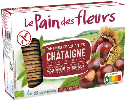 Pain Des Fleurs Krokante crackers kastanje glutenvrij bio 300.00 Gram