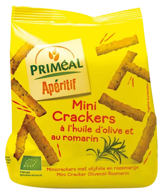 Primeal Aperitive mini crackers olijf rozemarijn bio 100.00 Gram