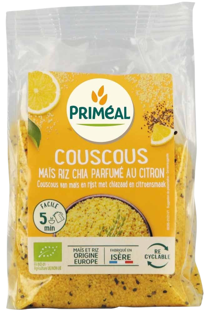 Primeal Couscous mais rijst en chia citroen bio 300.00 Gram
