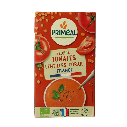 Primeal Veloute gebonden soep tomaat linzen bio 1.00 Liter