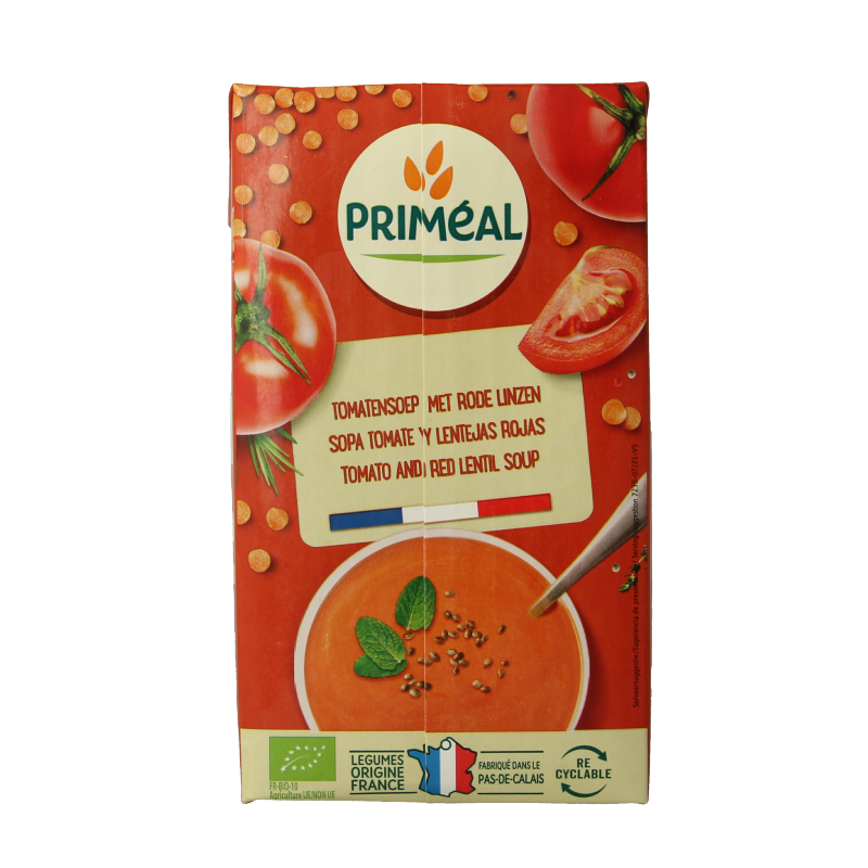 Primeal Veloute gebonden soep tomaat linzen bio 1 Liter