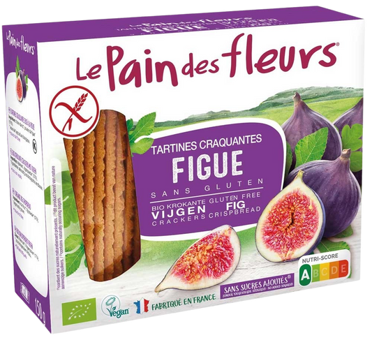 Pain Des Fleurs Krokante crackers vijgen glutenvrij bio 150.00 Gram
