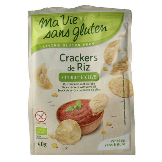 Ma Vie Sans Rijstcrackers met olijfolie glutenvrij bio 40.00 Gram