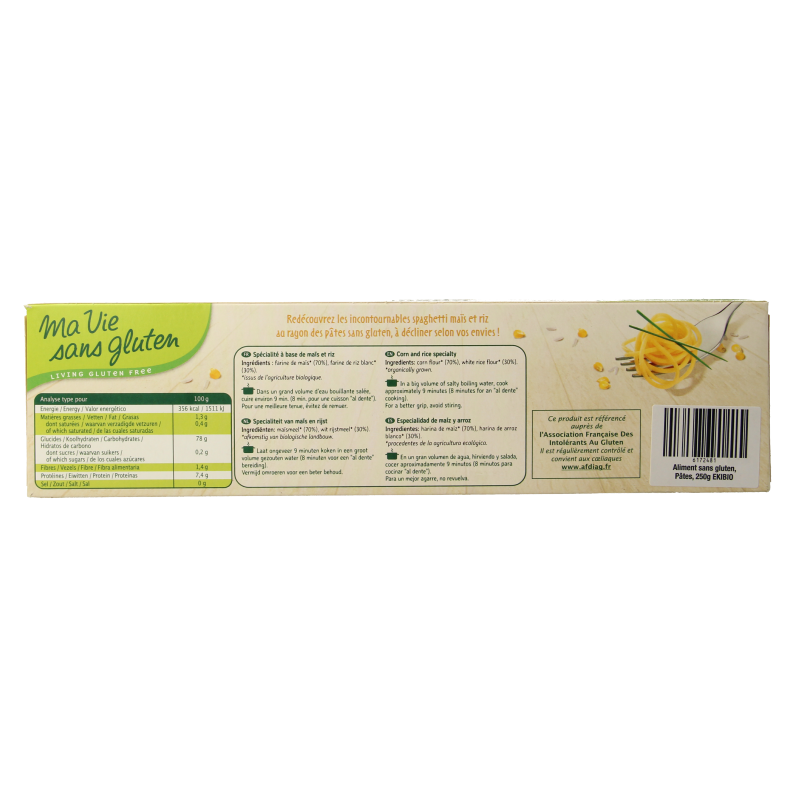 Ma Vie Sans Spaghetti van mais & rijst glutenvrij bio 400 Gram