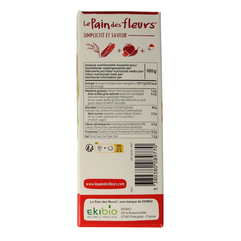 Pain Des Fleurs Aperitif crackers tomaat paprika glutenvrij bio  150 Gram