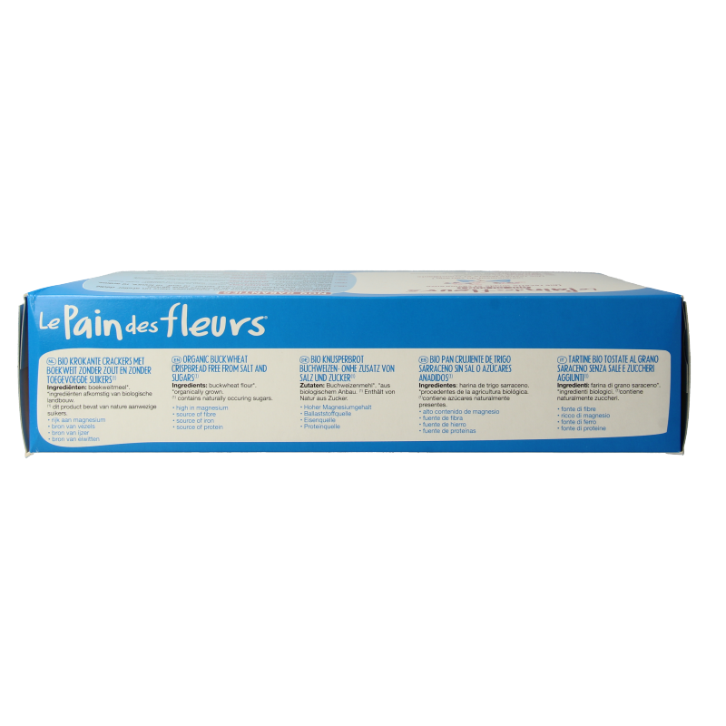Pain Des Fleurs Krokante crackers boekweit zoutloos glutenvrij bio 300 Gram