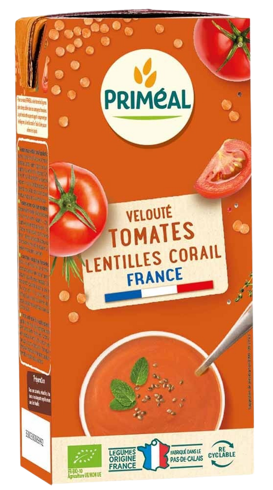 Primeal Soep tomaat rode linzen bio 330 Milliliter