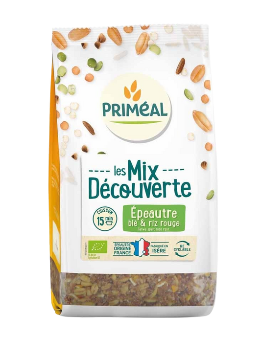 Primeal Granenmix tarwe spelt rode rijst bio 400.00 Gram