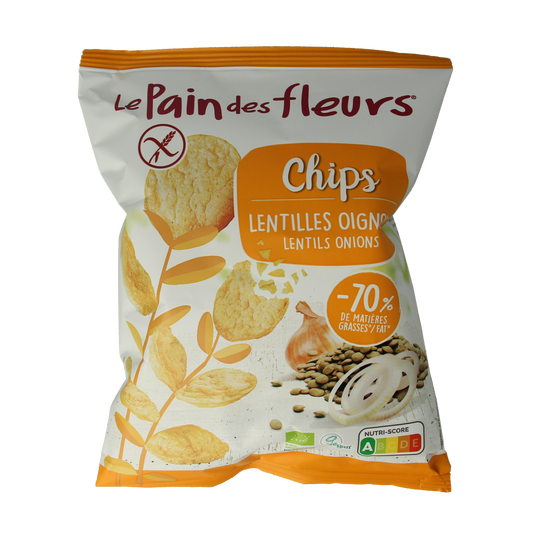 Pain Des Fleurs Chips met linzen en ui bio 50.00 Gram