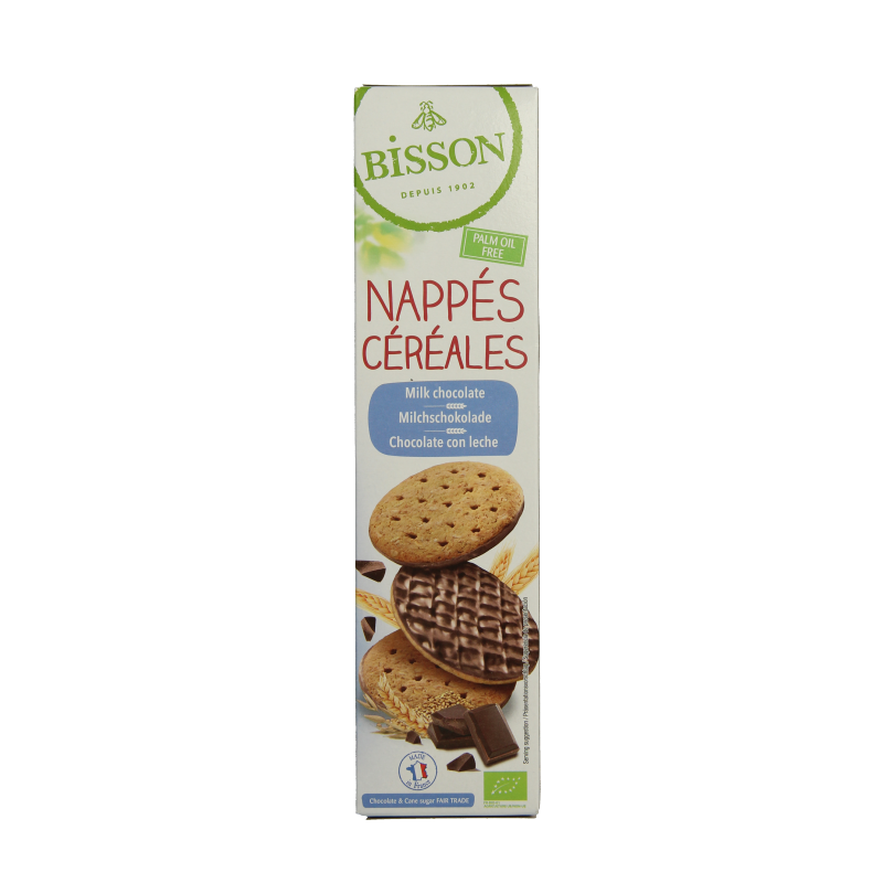 Bisson Melk chocolade frosted granenkoekjes bio 140 Gram