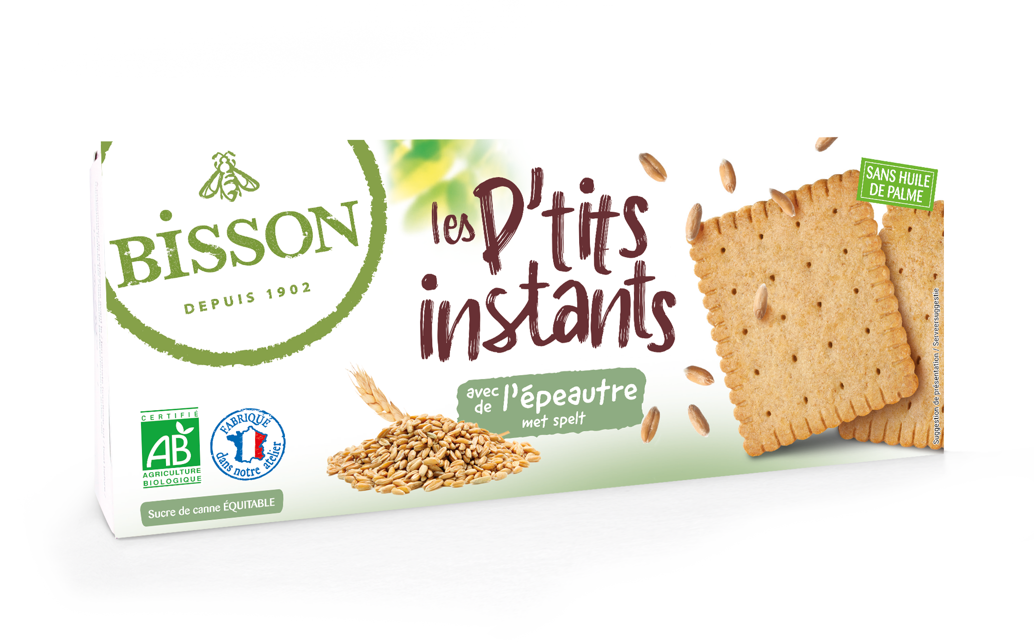 Bisson Op=Op Les petits instants koekjes spelt bio 155.00 Gram