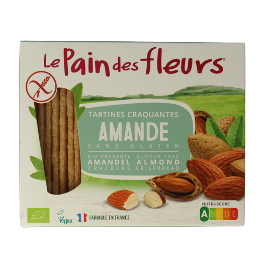 Pain Des Fleurs Krokante crackers amandel glutenvrij bio  150.00 Gram