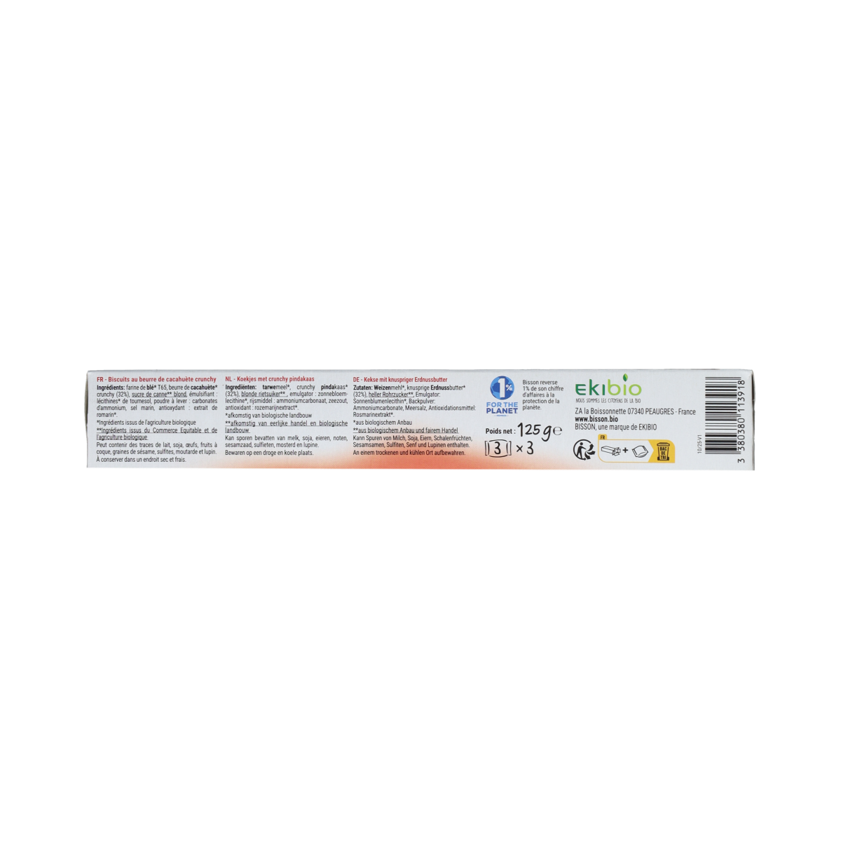Bisson Mambo koekjes pinda bio 125.00 Gram