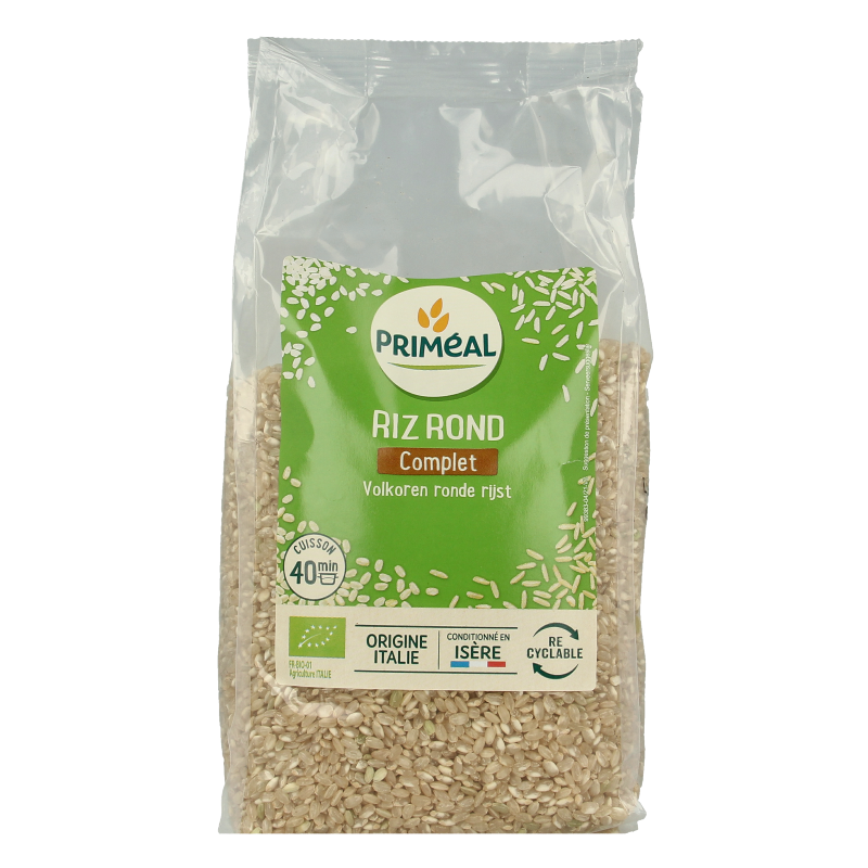 Primeal Volkoren ronde rijst uit Italie bio 1 Kilogram