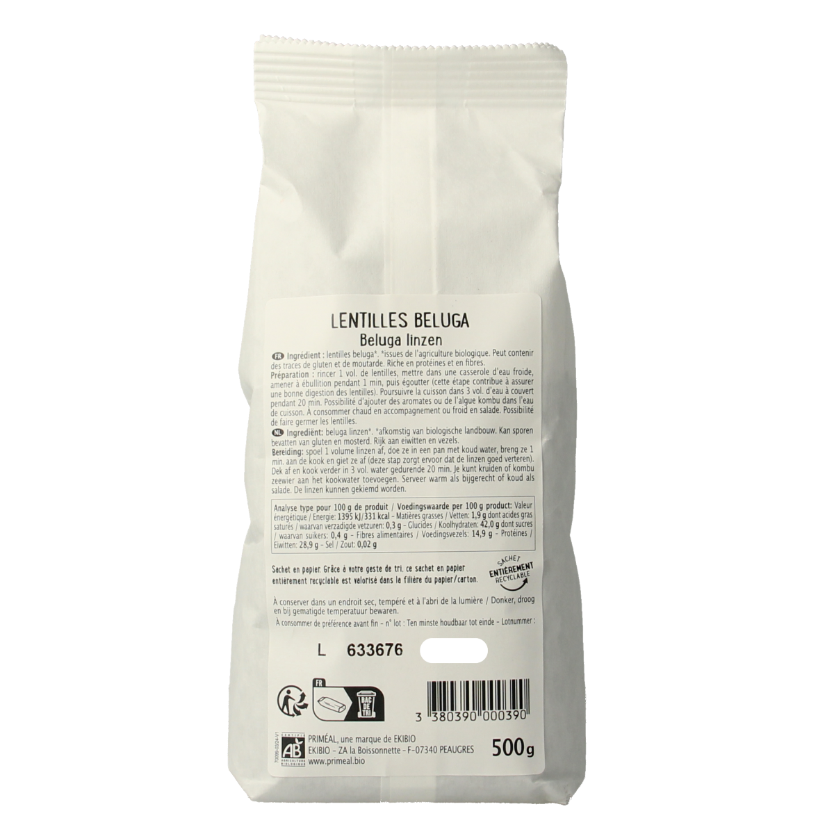 Primeal Linzen beluga bio 500.00 Gram