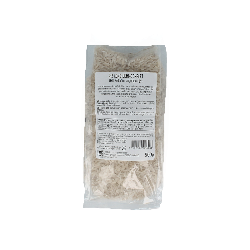 Primeal Halfvolkoren langgraan rijst bio 500 Gram