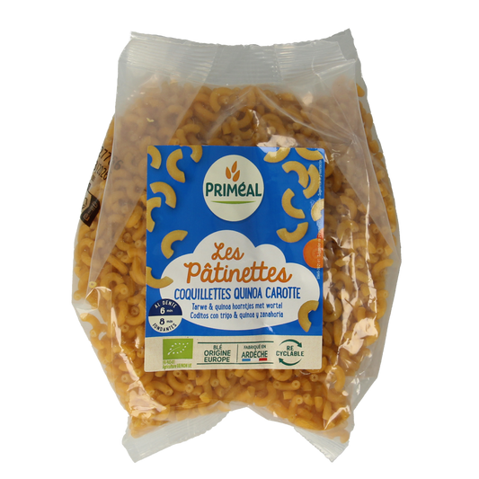 Primeal Hoorntjes tarwe quinoa wortel bio 250.00 Gram