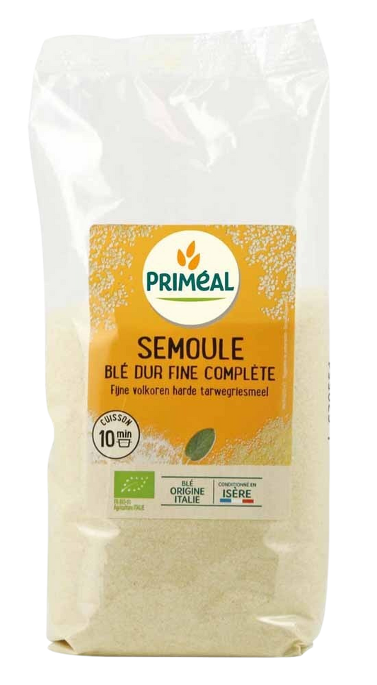 Primeal Fijn volkoren harde tarwegriesmeel bio 500.00 Gram