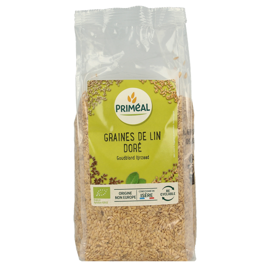 Primeal Lijnzaad goudblond bio 500 Gram