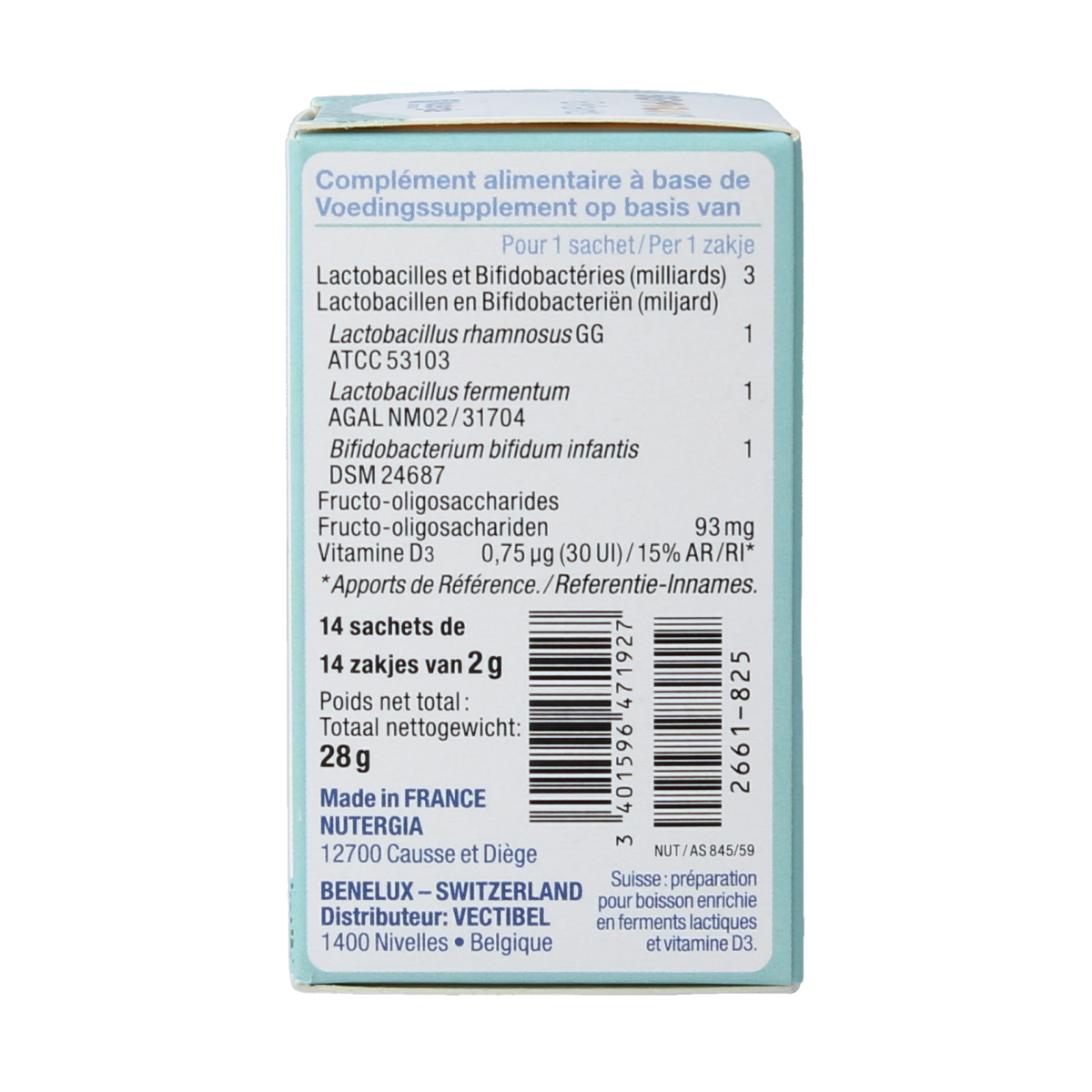 Nutergia Ergyphilus Kindern micro-organismen sachets for children, probiotic supplement with 14 sachets in the package