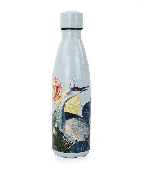 Yoko Jardin Botanique Zwaan 500ml isotherm drinkfles for cooking and dining, featuring a floral botanical design with a swan motif.