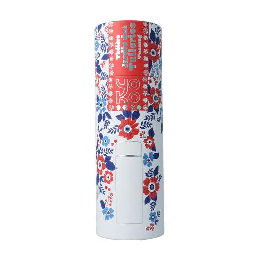 Yoko Jardin des Tuileries 350ml reusable water bottle, travel accessory, with a floral design and secure cap.