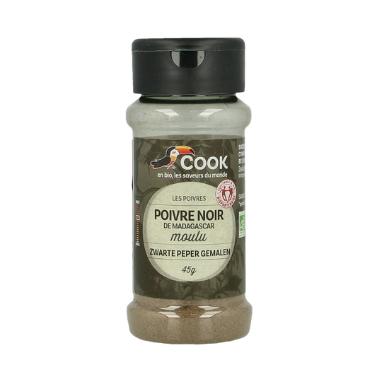 Cook Zwarte peper gemalen bio 45.00 Gram