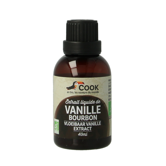 Cook organic vanilla extract in a 40ml bottle, ideal for baking and cooking, from the Sauzen en Smaakmakers collection.