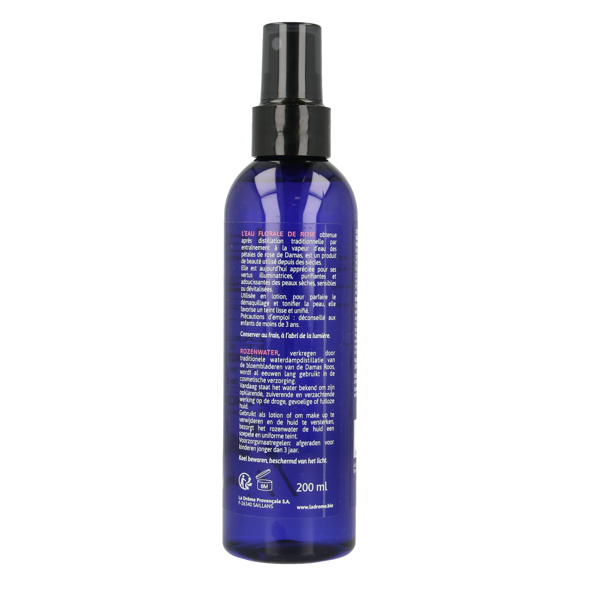 Ladrome Rozenwater spray bio (hydrolaat) 200.00 Milliliter