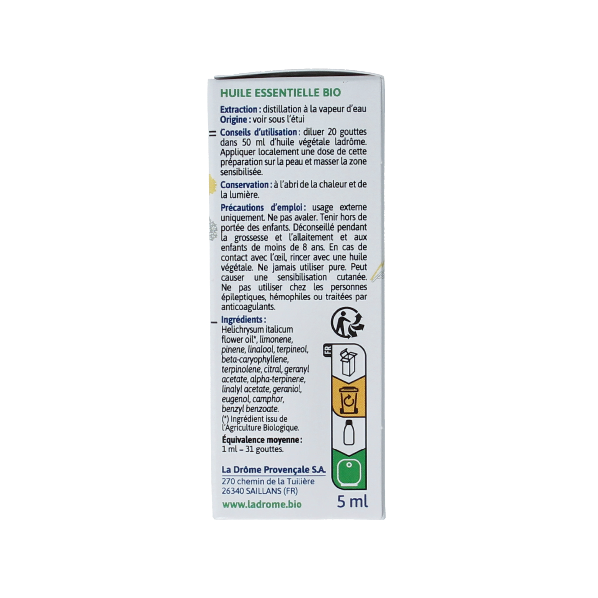 Ladrome Strobloem olie bio 5.00 Milliliter