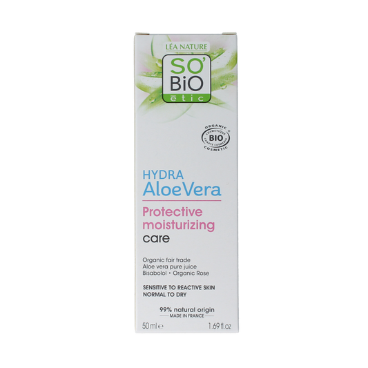 So Bio Etic Dermo Defense facial cream in 50ml jar, gentle skincare product for sensitive skin, with natural ingredients.